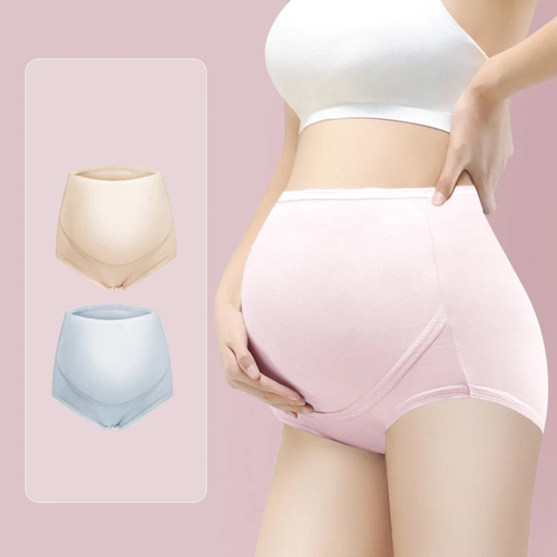 Our Cotton Maternity Panties High Waist Pregnant Panties Adjustable Belly Support Briefs for Pregnant Women Lace Solid Color Panties