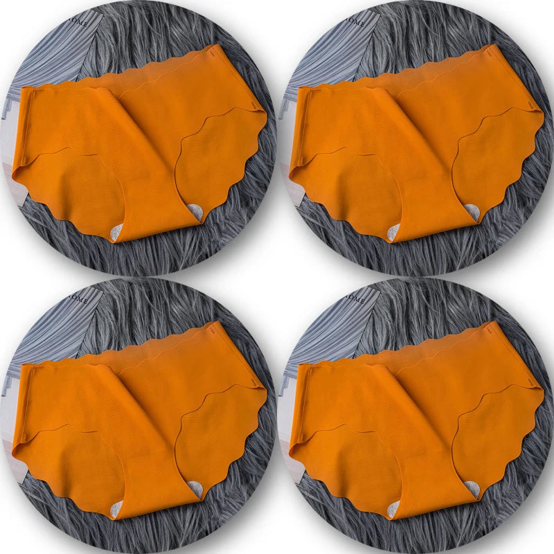 Our 4Pcs/Set Seamless Underwear Silk Women's Panties 3XL Tangas Lady Ruffle Underpants 4 Pieces Girls Briefs Panty Sexy Lingerie 4PC
