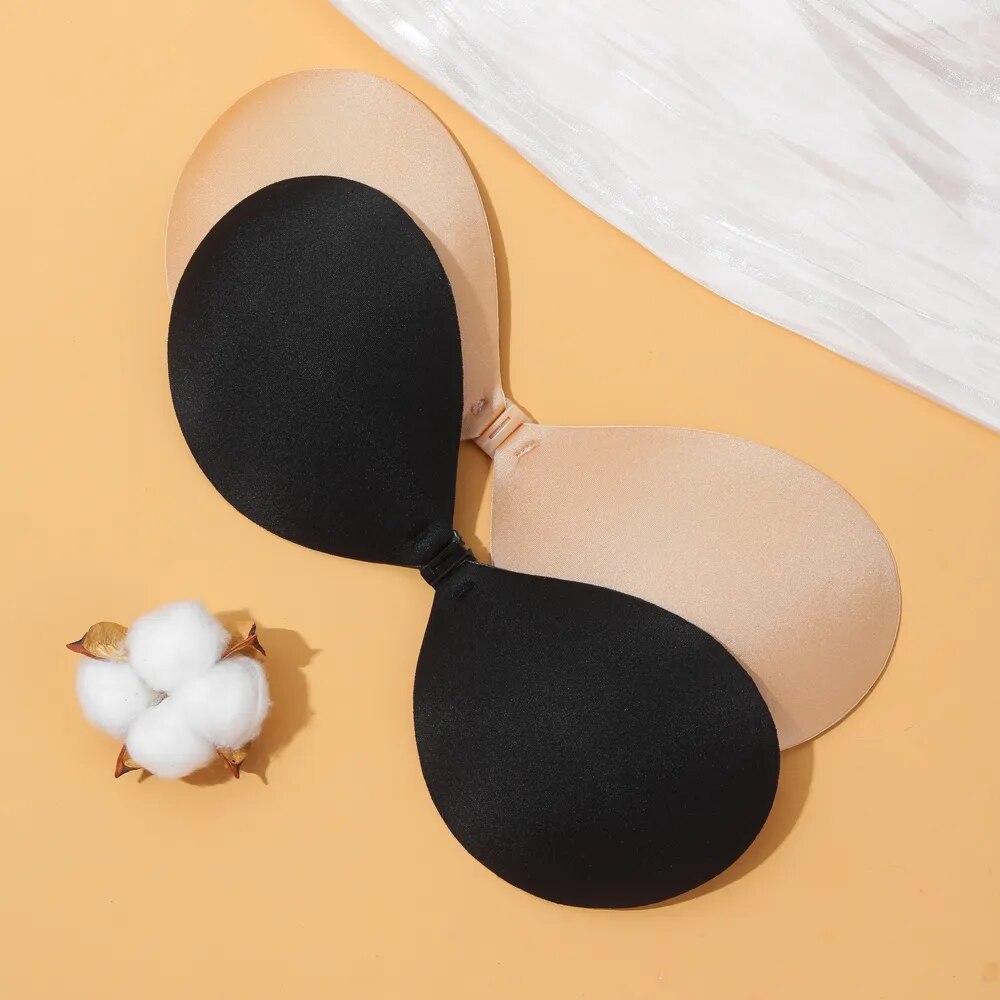 Our Sexy Women Invisible Push Up Bra Self-Adhesive Silicone Bust Front Closure Sticky Bra Skin Backless Strapless Bra