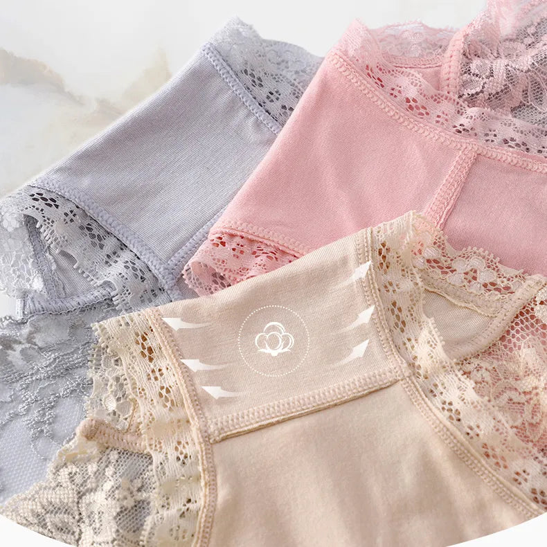 Our beautiful floral 12 Pieces set Women's Underwear Sexy Lace Panties Female Underpants Comfortable Elegant Briefs Transparent Light Breathable Lingerie panties cotton and spandex