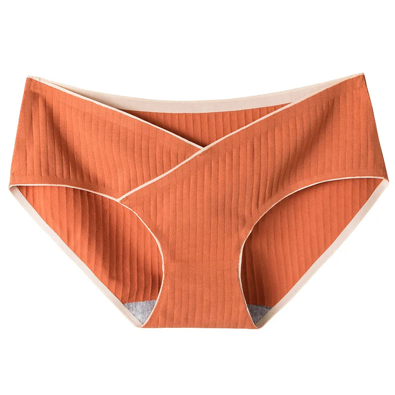 Our Stripe Jacquard Cotton Low Waist Belly Maternity Panties Plus Size Seamless Underwear For Pregnant Women Ladies Pregnancy Briefs