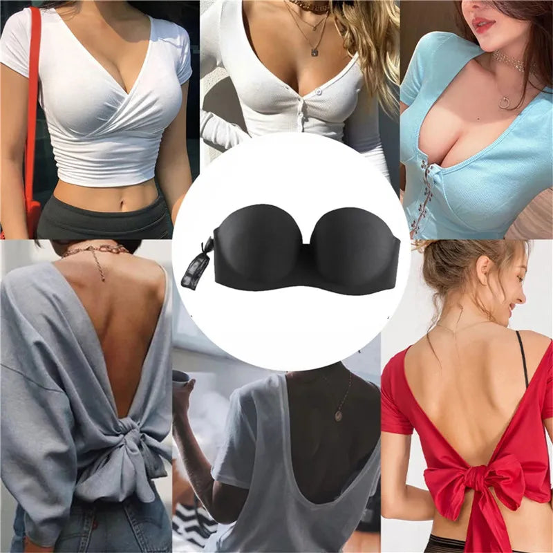 Our Sexy Backless Invisible push up Bra Women Strapless Seamless Bralette Bra Underwear Lingerie for Female Wireless Brassiere