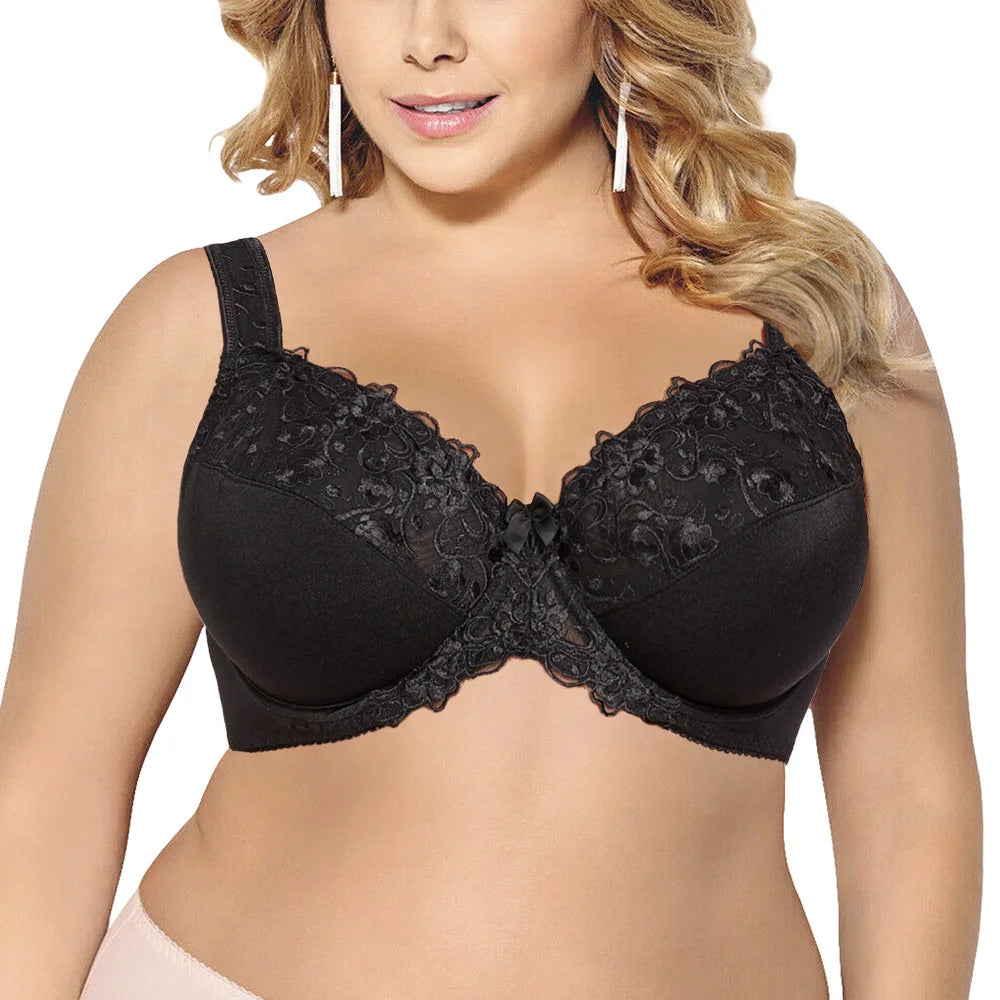 Our plus size Bra Women Bras Women's Underwear Thin Underwired Bra Gray Big Size Top 36 38 40 42 44 46 48 50 52 54 F G H I Cup