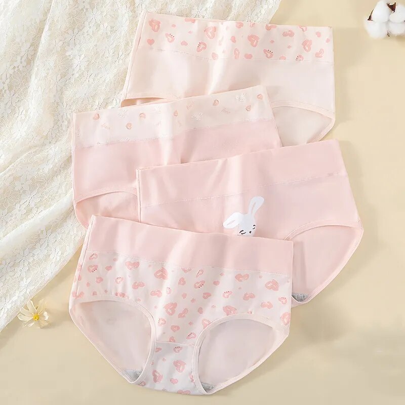 Marry 4Pcs Plus Size M-5XL Panties Women Cotton High Waist Slimming Underwear Seamless Girls Briefs Sexy Female Breathable Lingerie