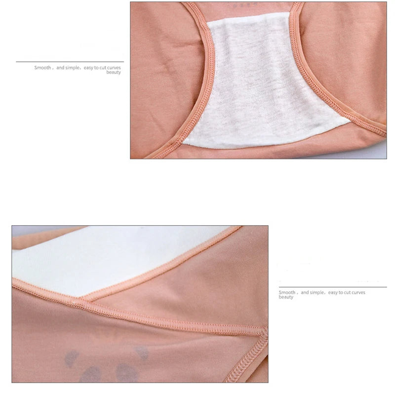 Our 4 Pieces Per Set Women Cotton Low Waist Front CROSS-CRISS Pregnancy Panties Under Bump Maternity Underpants Postpartum Briefs