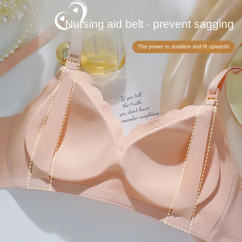 Our simple Wirefree Nursing Clothing Cotton Breastfeeding Bra for Pregnant Women Pregnancy Breast Sleep Underwear Non-steel Ring