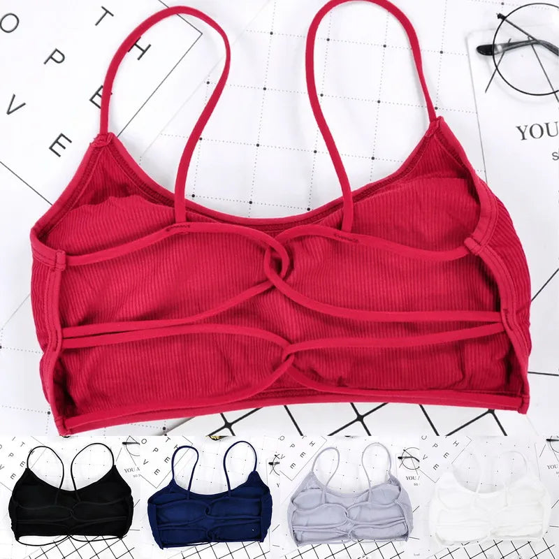 Our misterious Women Sports Bras For Fitness Yoga Running Jogging Gym Wear Stretch One Size Padded Sport Top Seamless Athletic Vest Yoga Bra