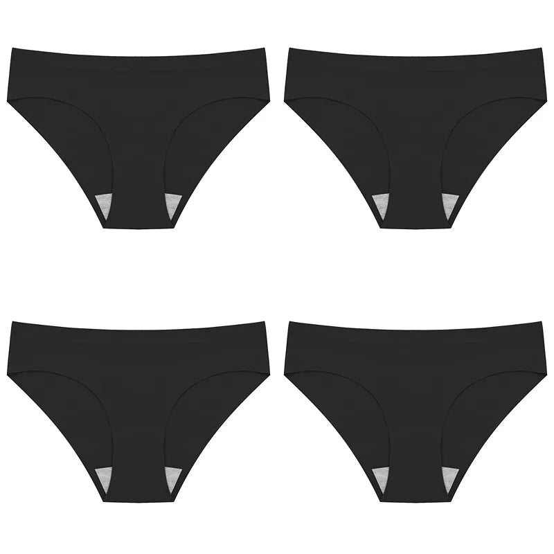 Amanda 4PCS Set Women's Panties Silk Female Underwear 13 Color Panties Women Seamless Woman Lingerie Briefs 3XL Ladies Underpants