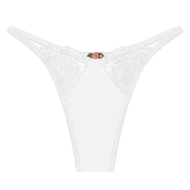 Our best sexy string for luxury Women Sexy Lace Cotton Panties Low Rise Floral Perspective Thong Lingerie Woman Comfortable