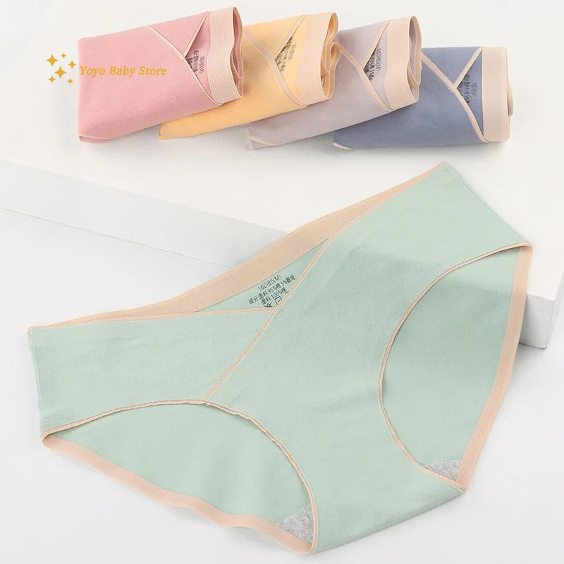 Our Vanessa Cotton Mulberry Silk Maternity Panties V Low Waist Belly Briefs Clothes for Pregnant Women Seamless Pregnancy Underwear