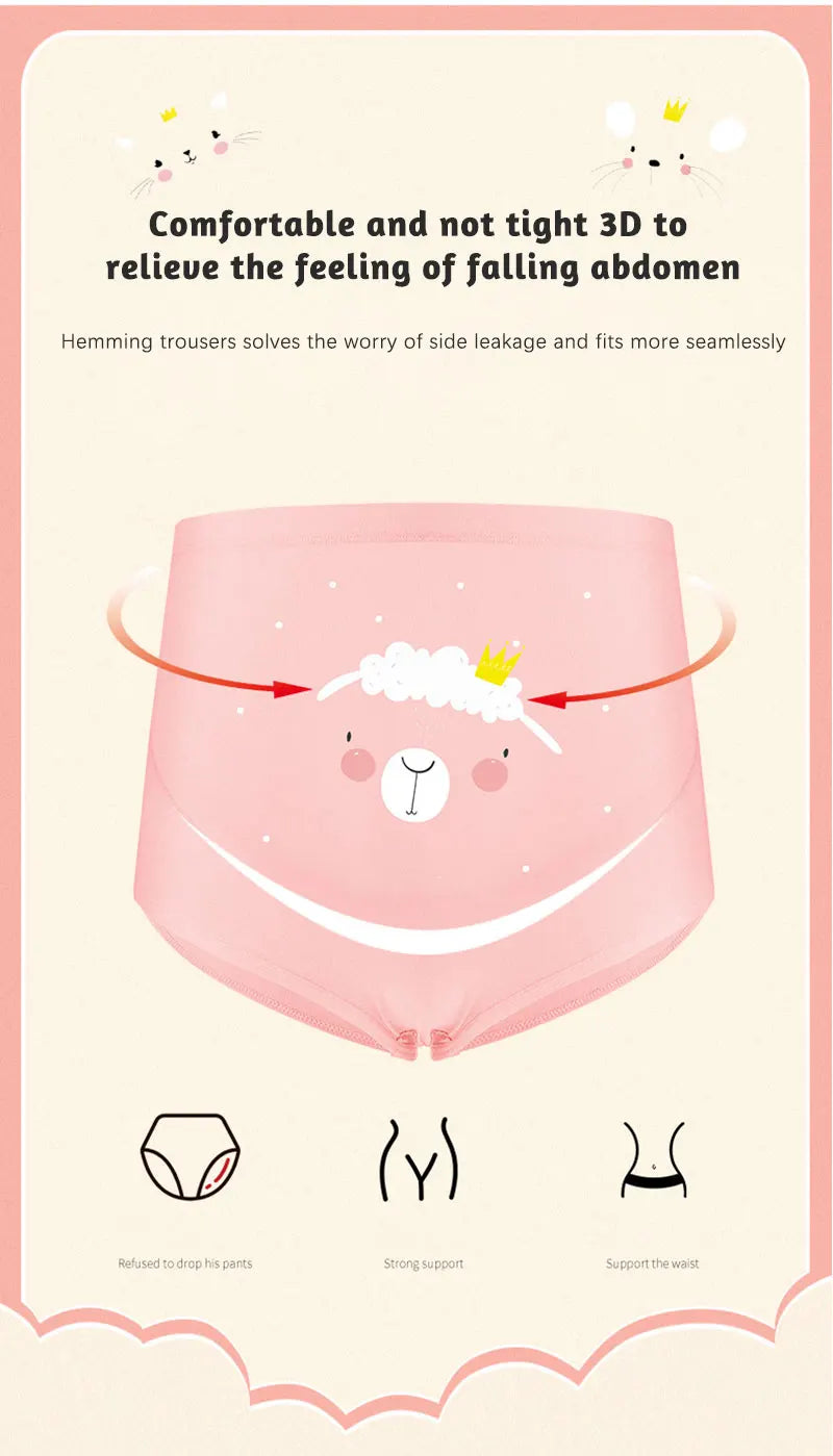 Our Maternity Panties 1PC Cute High Waist 100% Cotton Women's Panties Adjustable Belly Support Briefs Pregnant Women Pregnancy Pantie
