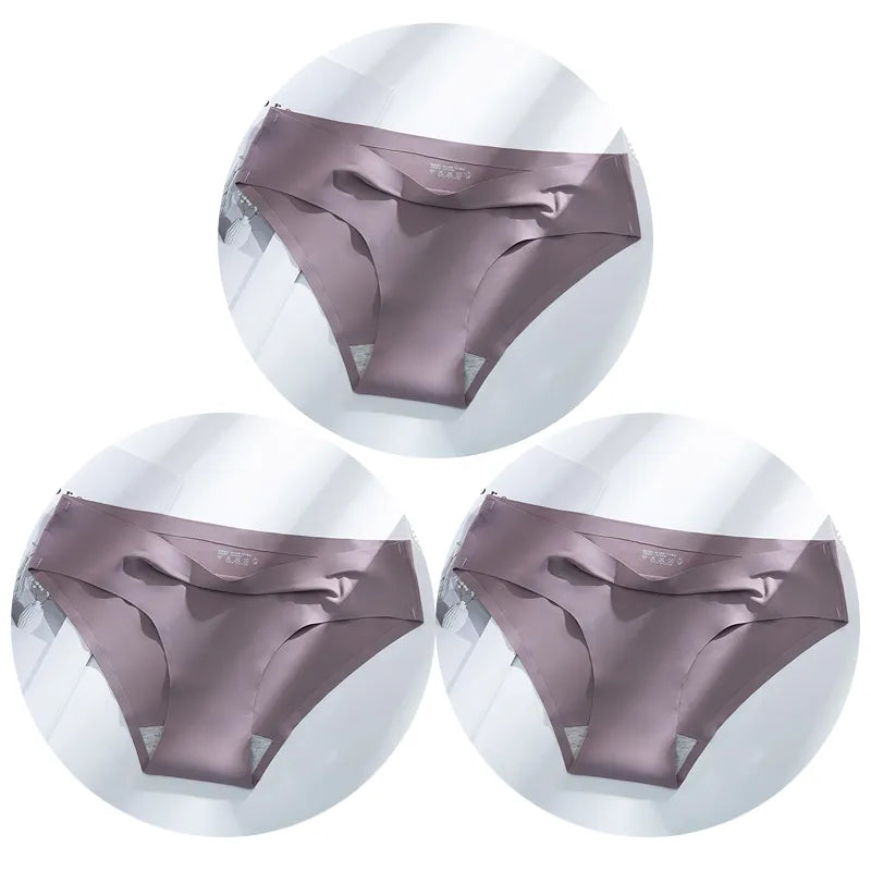 Our TrowBridge silk 3PCS/Set Solid Colors Women's Panties Breathable Seamless Underwear Sexy Panty Thin Cozy Lingerie