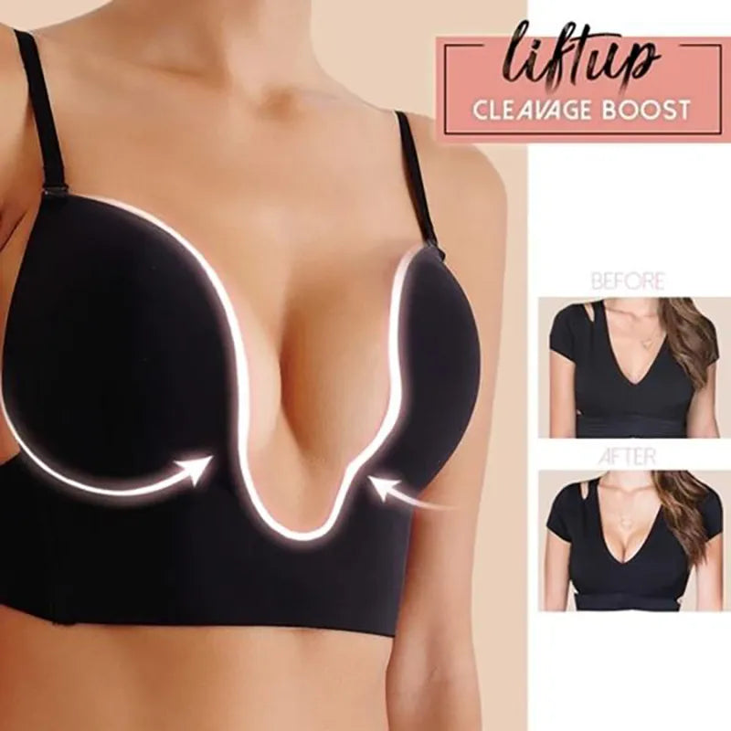 Our Follow me Sexy Plunge Bra Deep U Women Lingerie Seamless Backless Underwear Wedding Invisible Sexy Push Up Intimates Female Summer