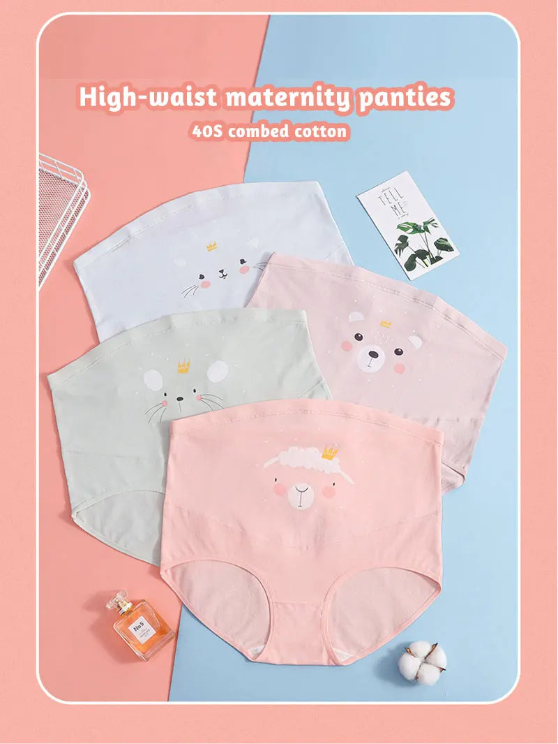 Our Maternity Panties 1PC Cute High Waist 100% Cotton Women's Panties Adjustable Belly Support Briefs Pregnant Women Pregnancy Pantie