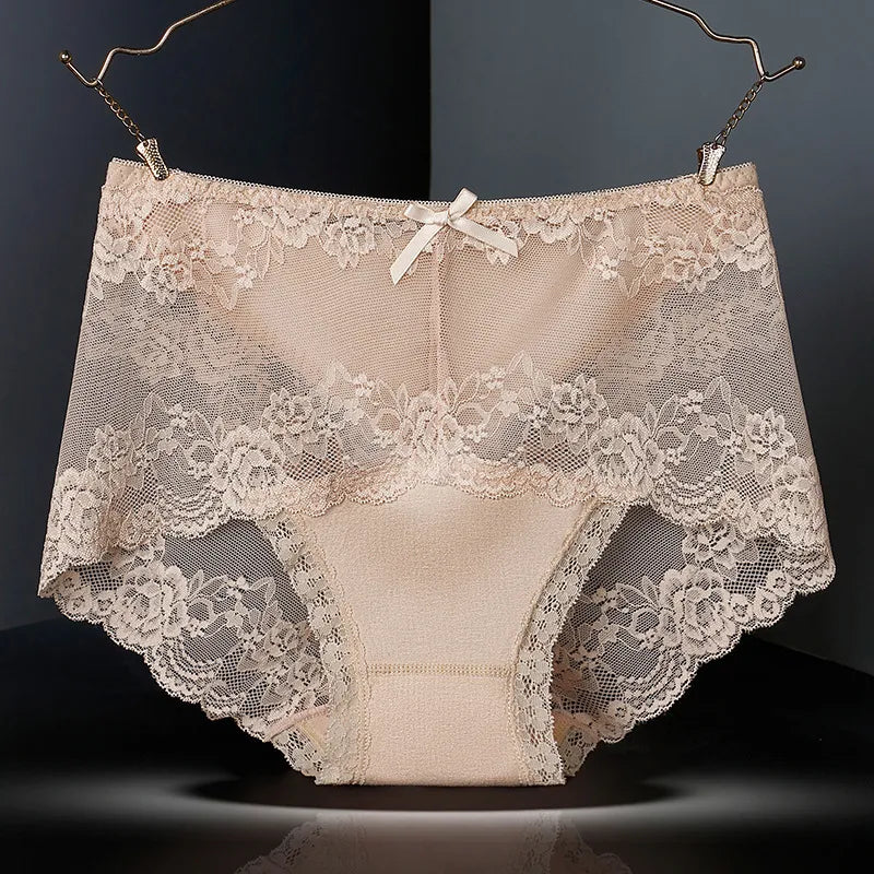 Our beautiful floral 12 Pieces set Women's Underwear Sexy Lace Panties Female Underpants Comfortable Elegant Briefs Transparent Light Breathable Lingerie panties cotton and spandex