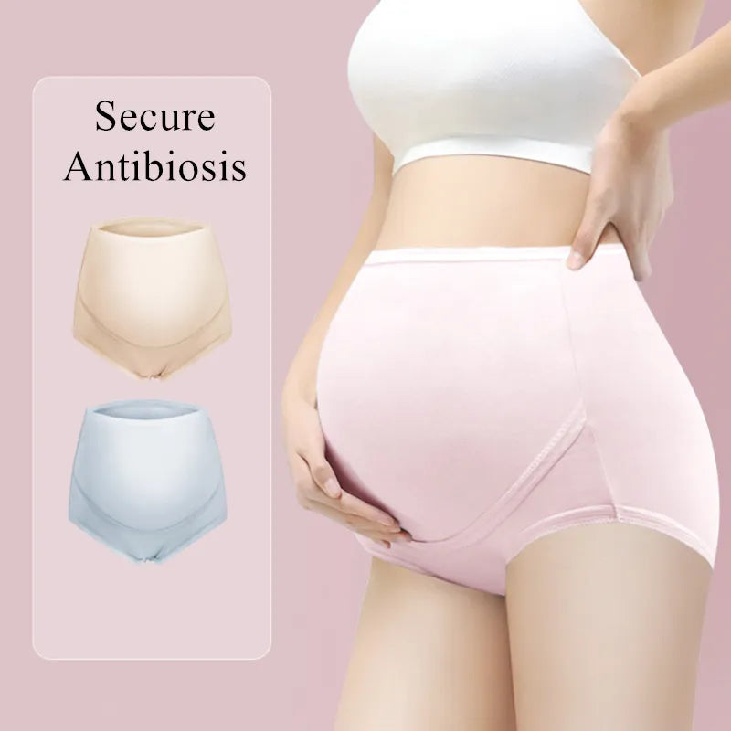 Our Cotton Maternity Panties High Waist Pregnant Panties Adjustable Belly Support Briefs for Pregnant Women Lace Solid Color Panties