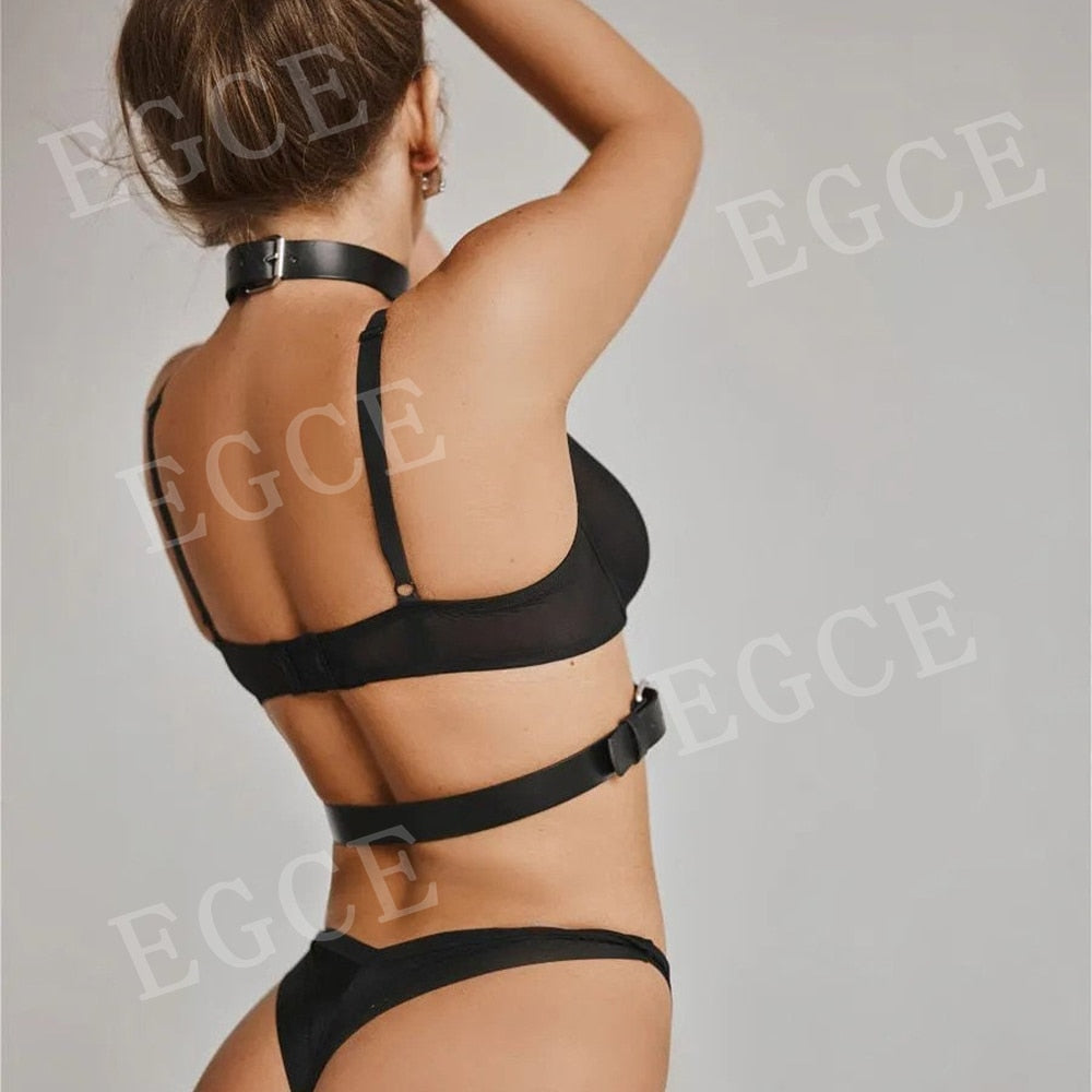 Women Sexy coffee chain Harness Lingerie belt top