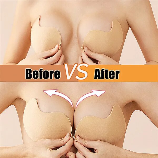 New Invisible Push Up Bra Backless Strapless Bra Seamless Front Closure Bralette Underwear Women Self-Adhesive Silicone Sticky