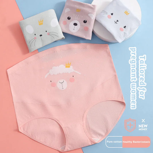 Our 1PC Cute High Waist Maternity Panties Cotton Women's Panties Adjustable Belly Support Briefs For Pregnant Women Pregnancy Pantie