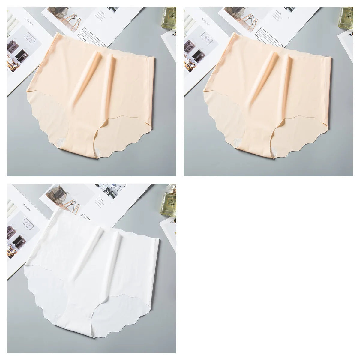 Our 3Pcs/set Seamless Panties Women Ice Silk Underwear Invisible Hip lift Briefs Female Underpants High Waist Panties Lingerie M-XXL