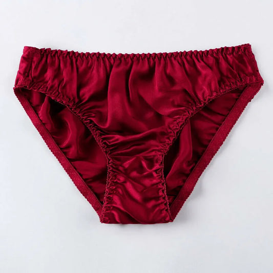 Our sensual 100% Silk luxury Panties Female Ladies Seamless Underwear Comfortable Breathable Satin Briefs Sexy Pure Color Luxury Plus Size Panties