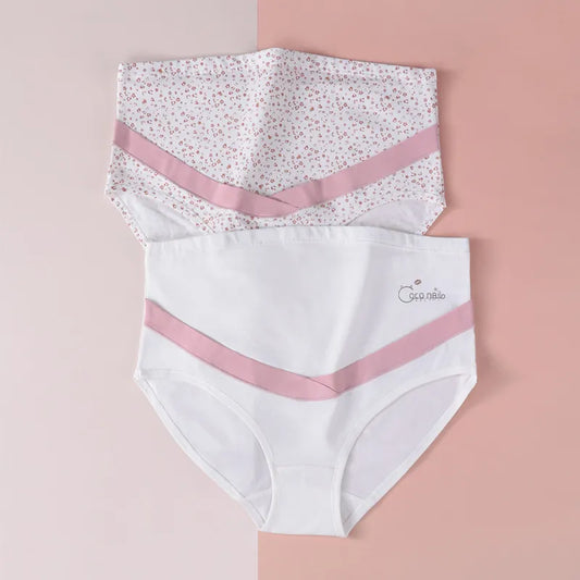 Our 3A Soft Print Cotton Maternity Panties High Waist Adjustable Belly Underwear Clothes for Pregnant Women Pregnancy Briefs