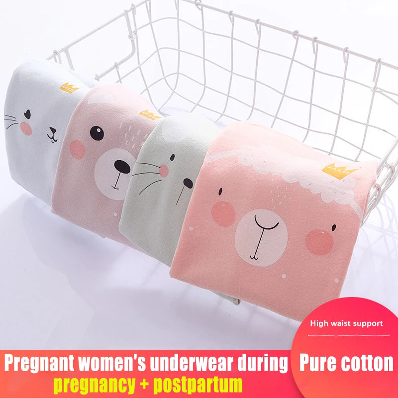 Our 1PC Cute High Waist Maternity Panties Cotton Women's Panties Adjustable Belly Support Briefs For Pregnant Women Pregnancy Pantie