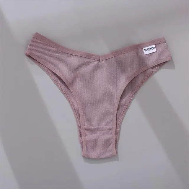 Our best FINETOO 3PCS Brazilian thongs/g-string Panties 95%Cotton Women's Panties V Waist Underwear Female T-back Underpants Lady Bikini Panty M-XL