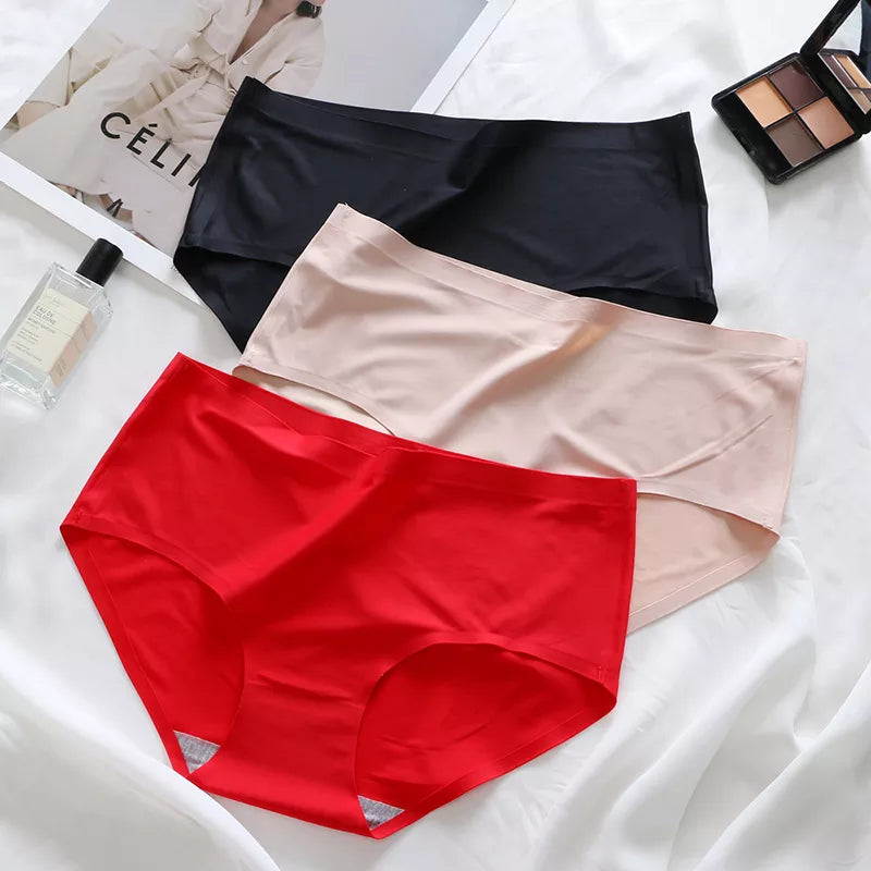 Our Silk Panties Seamless Women Underwear Big Size S-4XL Panties For Woman Female Lingerie Ladies Underpant 1PCS