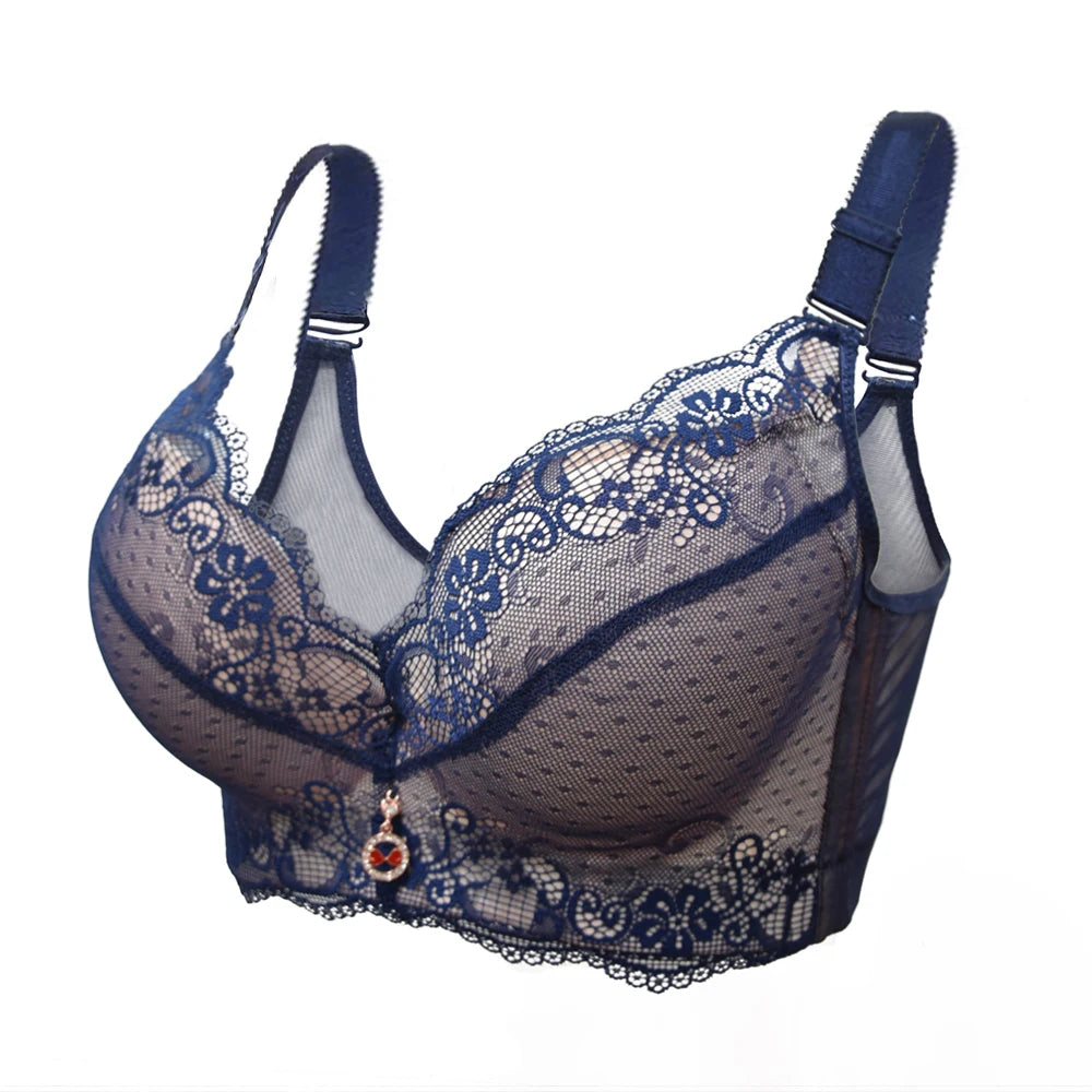 Our FallSweet Push Up Padded Bras for Women Lace Plus Size Bra Add Two Cup Underwire Brassiere A B C Cup