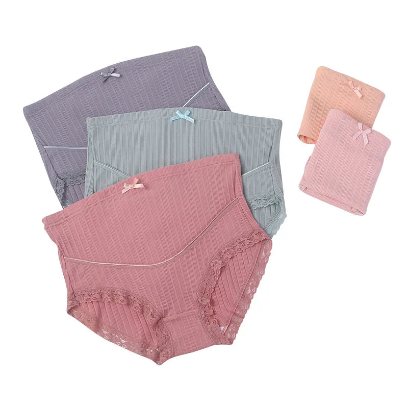Our 3XL 4XL 5XL Cotton Maternity Panties with Lace High Waist Adjustable Belly Briefs Clothes for Pregnant Women Pregnancy Underwear
