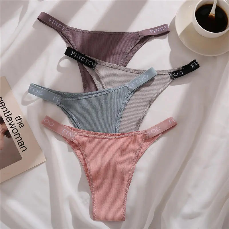 Our 3PCS/Set Cotton Panties Briefs Women Underpants Female Sexy Panties Thong Women's Panties Underwear Solid Color Intimate Lingerie