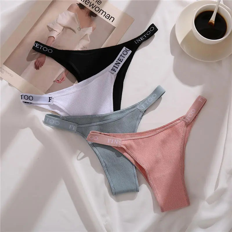 Our 3PCS/Set Cotton Panties Briefs Women Underpants Female Sexy Panties Thong Women's Panties Underwear Solid Color Intimate Lingerie