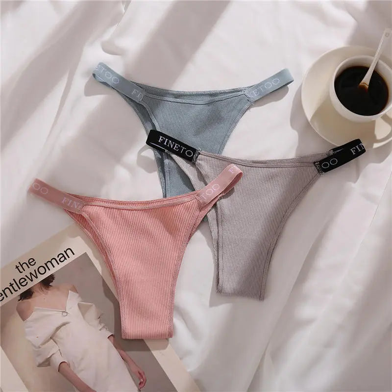 Our 3PCS/Set Cotton Panties Briefs Women Underpants Female Sexy Panties Thong Women's Panties Underwear Solid Color Intimate Lingerie