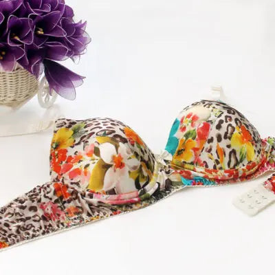 Our luxury Hot-Selling Mulberry silk bra underwear double faced silk print bra