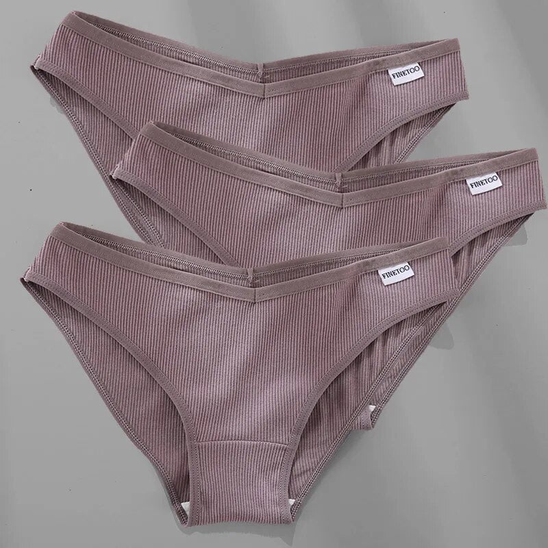 Our finetoo plus size cheeky/ hipster Cotton Panties Female Underpants Sexy Panties for Women Briefs Underwear Plus Size Panties Lingerie 3PCS/Set 6 Solid Color