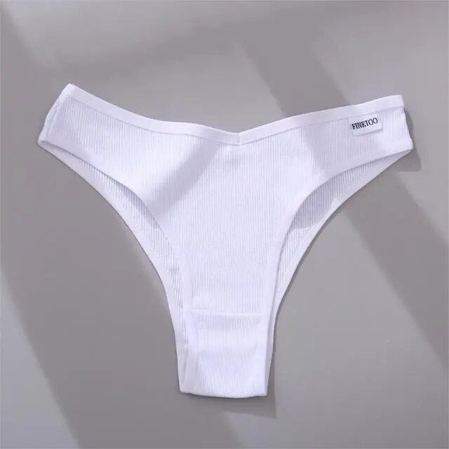 Our best FINETOO 3PCS Brazilian thongs/g-string Panties 95%Cotton Women's Panties V Waist Underwear Female T-back Underpants Lady Bikini Panty M-XL