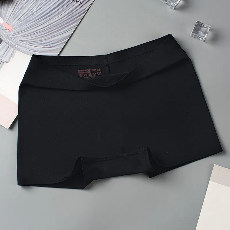 Our 2 Pcs/Pack Ice Silk Seamless Underwear Women's Cotton Crotch Antibacterial Boxer Shorts Ladies Thin Safety Pants