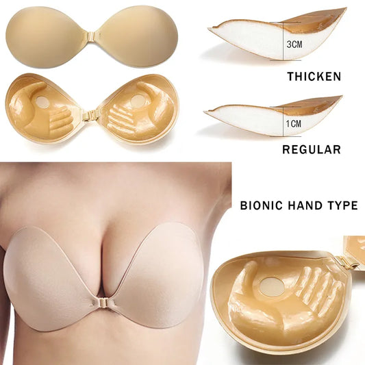 Our Sexy Wireless Front Closure Bras For Women Invisible Push Up Strapless Bra Plus Size Backless Self Stick On Bralette Comfort Bra