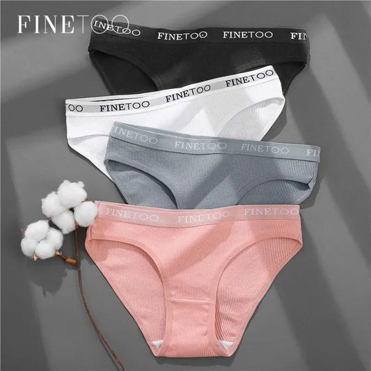 Our finetoo 3PCS/Set Women's Underwear Cotton Panty Sexy Panties Female Underpants Solid Color Panty Intimates Women Lingerie M-2XL