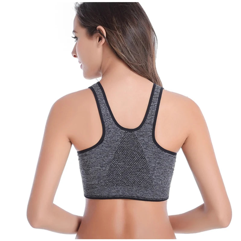 Our Front Zipper Women Sports Bras,Breathable Wire free Padded Push Up Sports Top,Fitness Gym Yoga Workout Bra Sports Bra Top