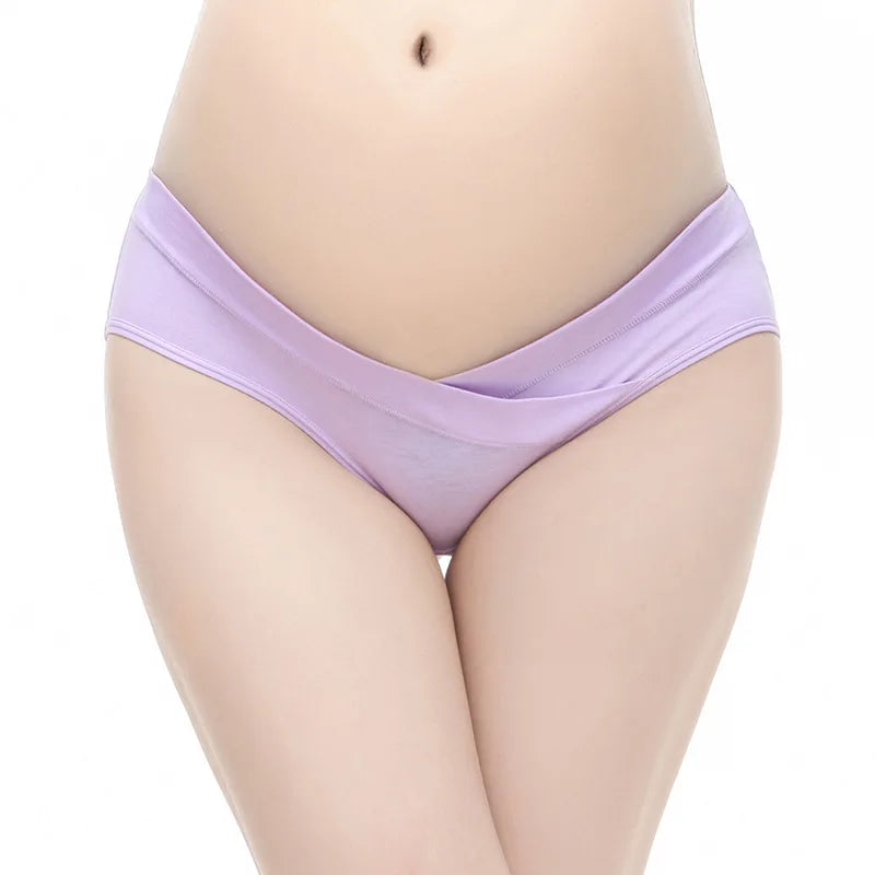 Our Cotton Maternity Pregnant Underwear Postpartum Mother Under Bump Panties V-Shaped Soft Belly Support Panty Breathable