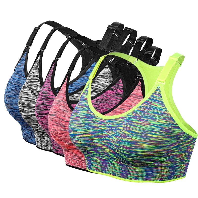 Our Women Sports Bra,Adjustable Spaghetti Strap Padded Top For Fitness Running Gym Athletic,Seamless Yoga Sports Bra Top