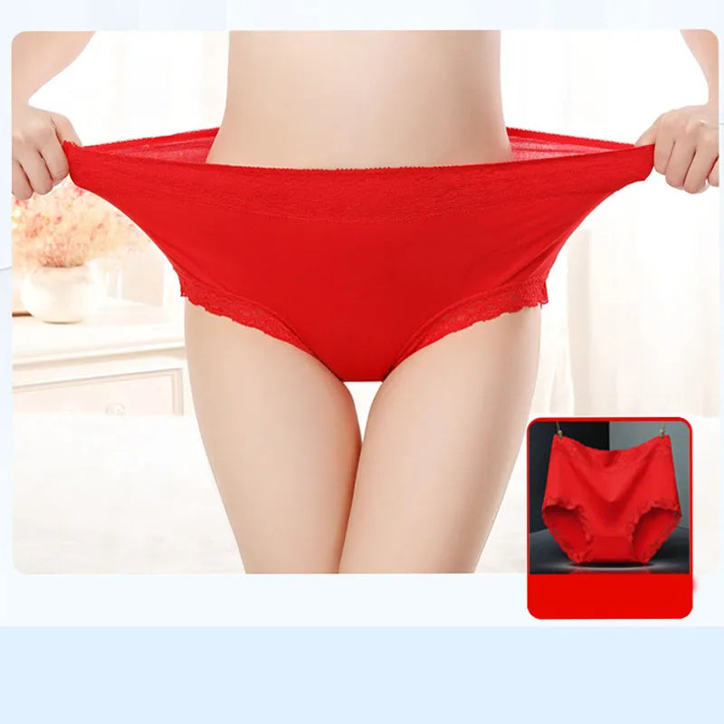 Our 3Pcs/Lot Women's Panties Lace Underwear for Female Cotton High Waist Briefs Plus Size Calcinha Lingeries Panty Ladies Underpants