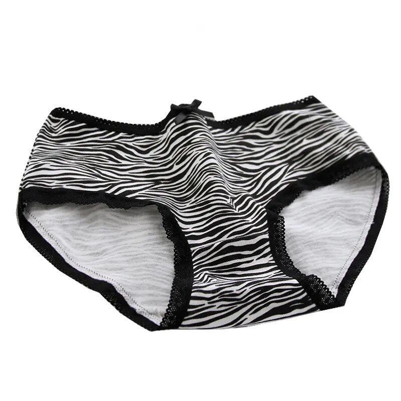 Meow 5Pcs/set New Women's Cotton Panties Sexy Zebra Leopard Print Underwear For Girls Female Briefs Soft Shorts Underpants Lingerie