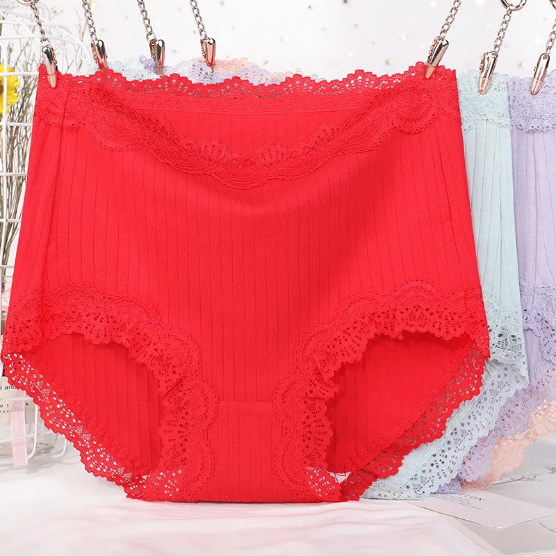 Our cotton Extra Large Plus Size 4XL Panties Lace Sexy Underwear Women's High Waist Seamless Breathable Soft Triangle Shorts Briefs