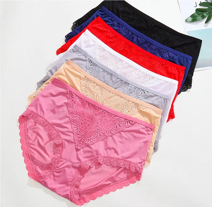 Our Extra Large Plus Size Panties Lace Sexy Underwear Women's High Waist Ultra thin Breathable Triangle Shorts Lingerie