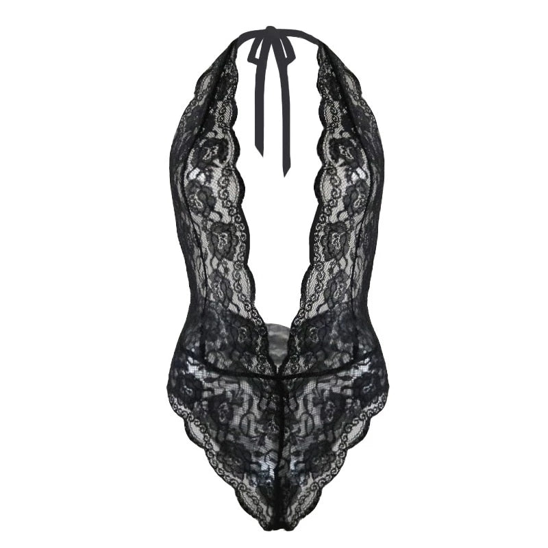 Woman Sexy Lace Lingerie Women Open Crotch Underwear Sexy Costumes Teddies bodysuits set of one  hot night dresses