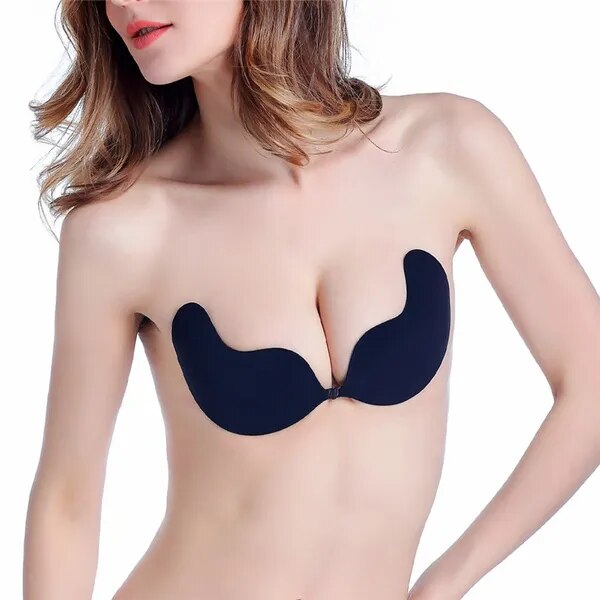 New Invisible Push Up Bra Backless Strapless Bra Seamless Front Closure Bralette Underwear Women Self-Adhesive Silicone Sticky