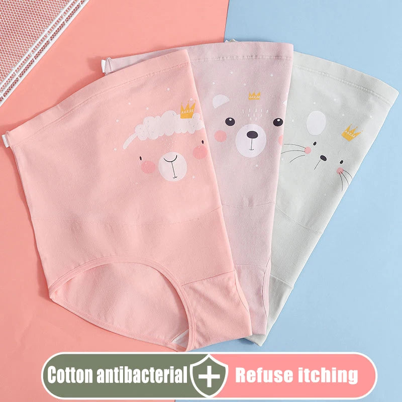 Our 1PC Cute High Waist Maternity Panties Cotton Women's Panties Adjustable Belly Support Briefs For Pregnant Women Pregnancy Pantie